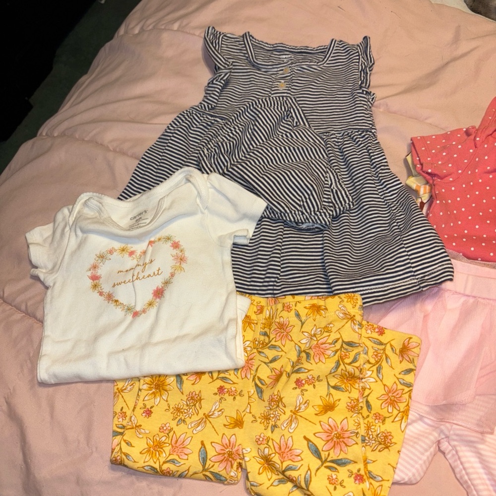 Striped Dress and Floral Shorts Set